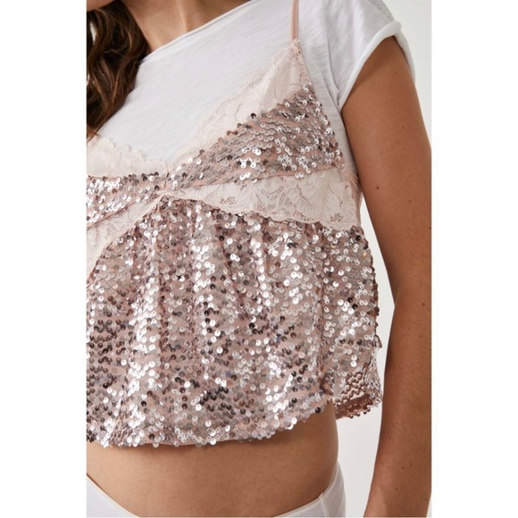 NWT Free People Right Rhythm Sequin Cami - M - Picture 4 of 8